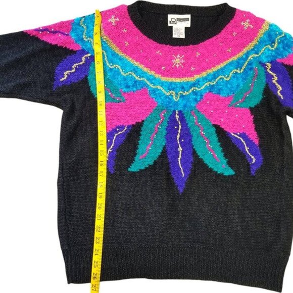 Vintage Distinctly Different Womens Abstract Colorblock Pullover Sweater Size 40 - Picture 3 of 12